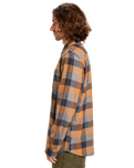 The Quiksilver Mens Motherfly Plaid Shirt in Almond Motherfly Check