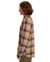 The Quiksilver Mens Motherfly Plaid Shirt in Almond Motherfly Check
