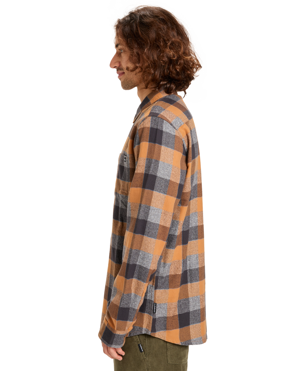 The Quiksilver Mens Motherfly Plaid Shirt in Almond Motherfly Check