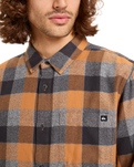 The Quiksilver Mens Motherfly Plaid Shirt in Almond Motherfly Check