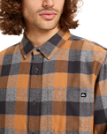 The Quiksilver Mens Motherfly Plaid Shirt in Almond Motherfly Check