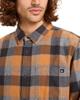 The Quiksilver Mens Motherfly Plaid Shirt in Almond Motherfly Check