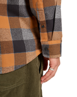 The Quiksilver Mens Motherfly Plaid Shirt in Almond Motherfly Check
