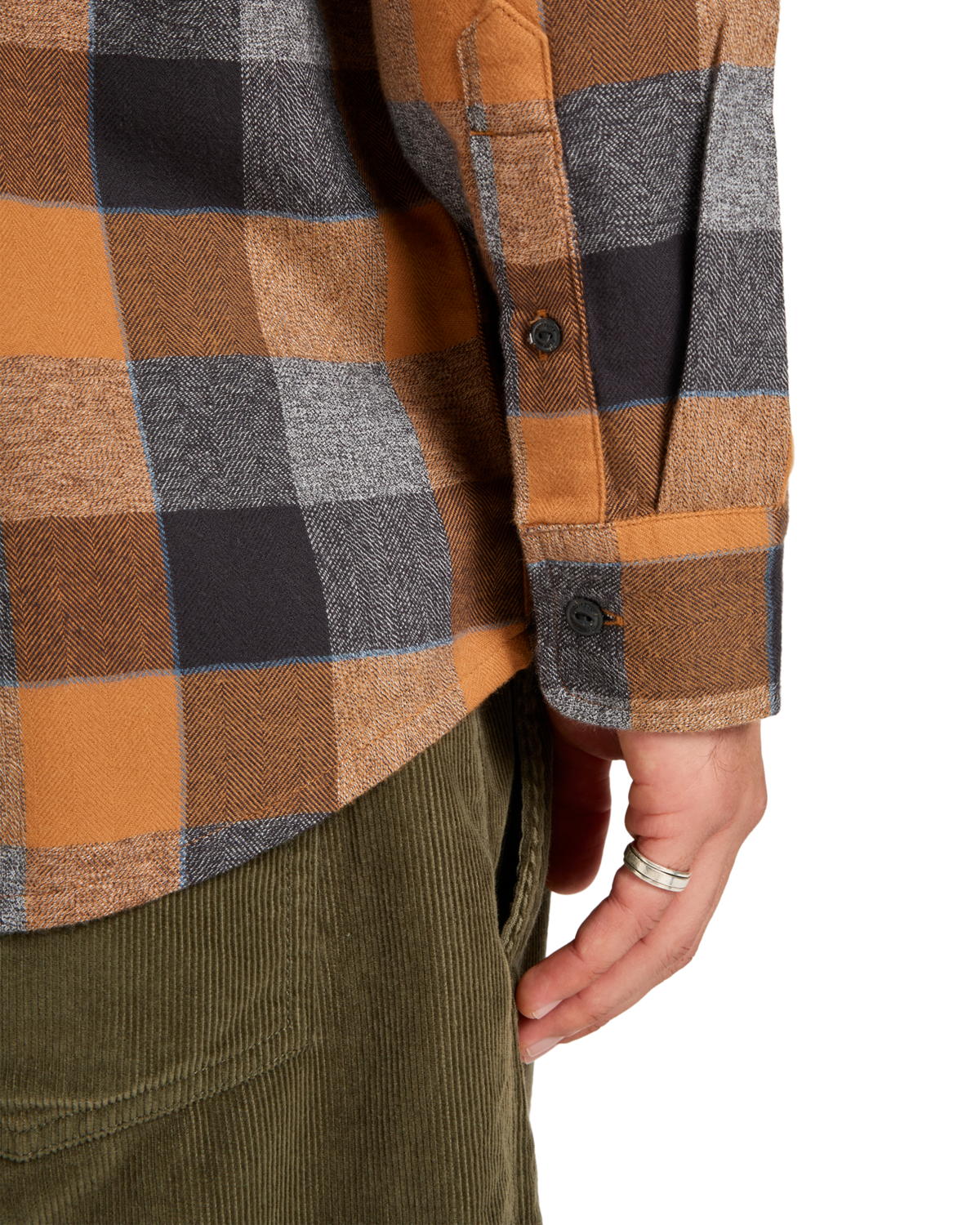 The Quiksilver Mens Motherfly Plaid Shirt in Almond Motherfly Check