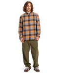 The Quiksilver Mens Motherfly Plaid Shirt in Almond Motherfly Check