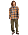 The Quiksilver Mens Motherfly Plaid Shirt in Almond Motherfly Check