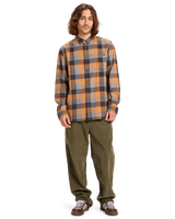The Quiksilver Mens Motherfly Plaid Shirt in Almond Motherfly Check