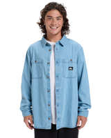 The Quiksilver Mens Bozeman Denim Shirt in Flint Stone