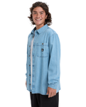 The Quiksilver Mens Bozeman Denim Shirt in Flint Stone