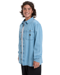 The Quiksilver Mens Bozeman Denim Shirt in Flint Stone