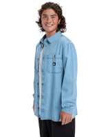 The Quiksilver Mens Bozeman Denim Shirt in Flint Stone
