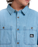 The Quiksilver Mens Bozeman Denim Shirt in Flint Stone