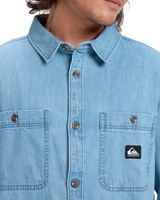 The Quiksilver Mens Bozeman Denim Shirt in Flint Stone