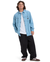 The Quiksilver Mens Bozeman Denim Shirt in Flint Stone