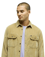 The Quiksilver Mens Venture Cord Shirt in Kelp