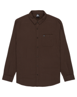 The Quiksilver Mens Motherfly Solid Shirt in Chocolate Brown