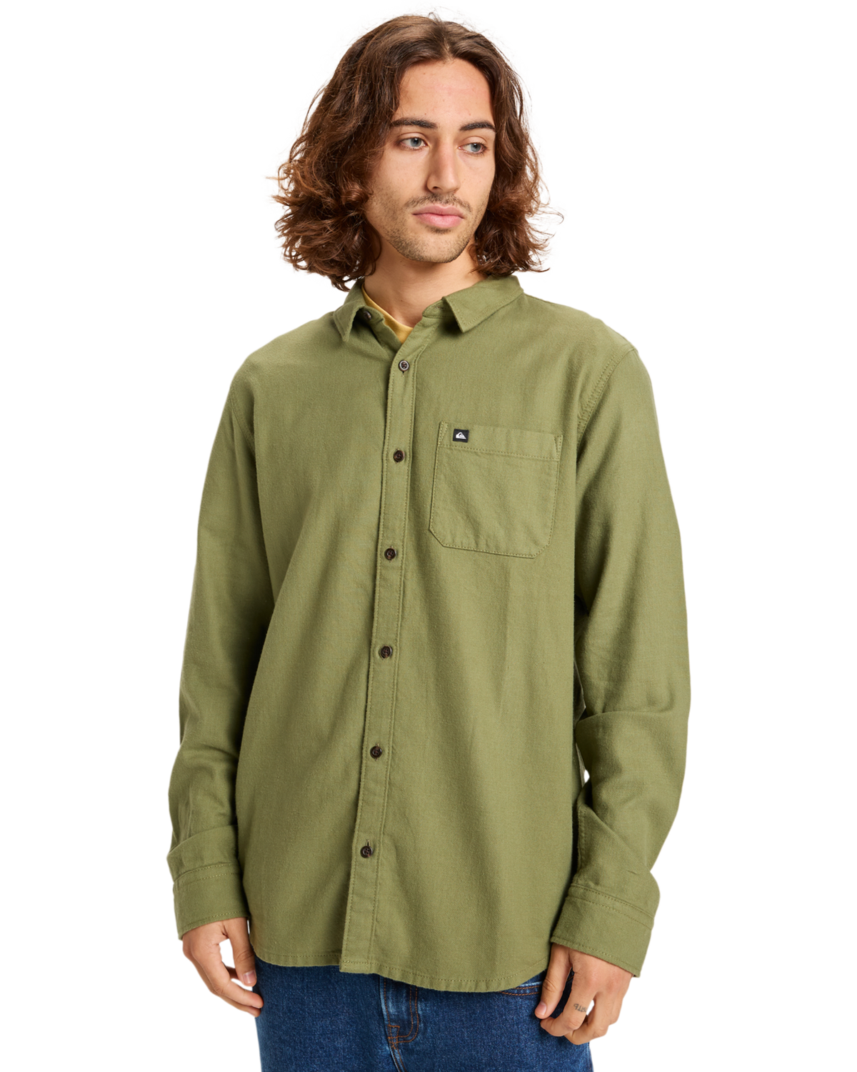 The Quiksilver Mens Motherfly Solid Shirt in Loden Green