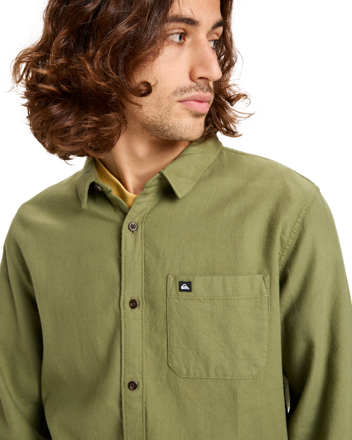The Quiksilver Mens Motherfly Solid Shirt in Loden Green