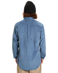 The Quiksilver Mens Smoke Trail Corduroy Shirt in China Blue