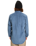 The Quiksilver Mens Smoke Trail Corduroy Shirt in China Blue