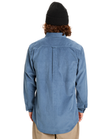 The Quiksilver Mens Smoke Trail Corduroy Shirt in China Blue