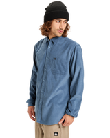 The Quiksilver Mens Smoke Trail Corduroy Shirt in China Blue