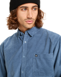 The Quiksilver Mens Smoke Trail Corduroy Shirt in China Blue