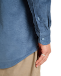 The Quiksilver Mens Smoke Trail Corduroy Shirt in China Blue