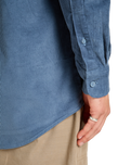 The Quiksilver Mens Smoke Trail Corduroy Shirt in China Blue