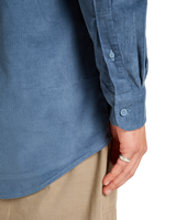 The Quiksilver Mens Smoke Trail Corduroy Shirt in China Blue