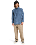The Quiksilver Mens Smoke Trail Corduroy Shirt in China Blue