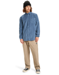 The Quiksilver Mens Smoke Trail Corduroy Shirt in China Blue