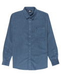 The Quiksilver Mens Smoke Trail Corduroy Shirt in China Blue