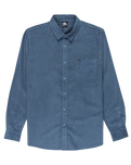 The Quiksilver Mens Smoke Trail Corduroy Shirt in China Blue