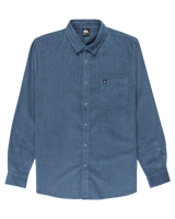 The Quiksilver Mens Smoke Trail Corduroy Shirt in China Blue