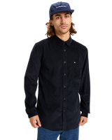 The Quiksilver Mens Smoke Trail Corduroy Shirt in Black