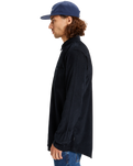 The Quiksilver Mens Smoke Trail Corduroy Shirt in Black