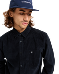 The Quiksilver Mens Smoke Trail Corduroy Shirt in Black