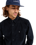 The Quiksilver Mens Smoke Trail Corduroy Shirt in Black