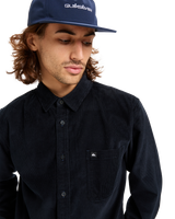 The Quiksilver Mens Smoke Trail Corduroy Shirt in Black