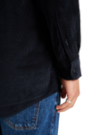 The Quiksilver Mens Smoke Trail Corduroy Shirt in Black