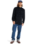 The Quiksilver Mens Smoke Trail Corduroy Shirt in Black