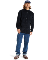 The Quiksilver Mens Smoke Trail Corduroy Shirt in Black