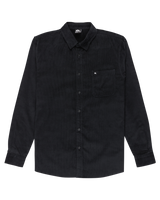 The Quiksilver Mens Smoke Trail Corduroy Shirt in Black