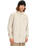 The Quiksilver Mens Smoke Trail Corduroy Shirt in Moonstruck