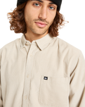 The Quiksilver Mens Smoke Trail Corduroy Shirt in Moonstruck