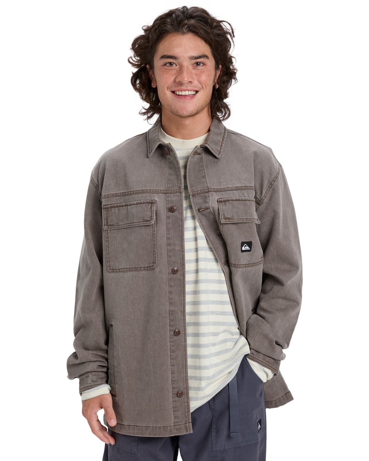 The Quiksilver Mens Mohab Shirt in Chocolate Brown