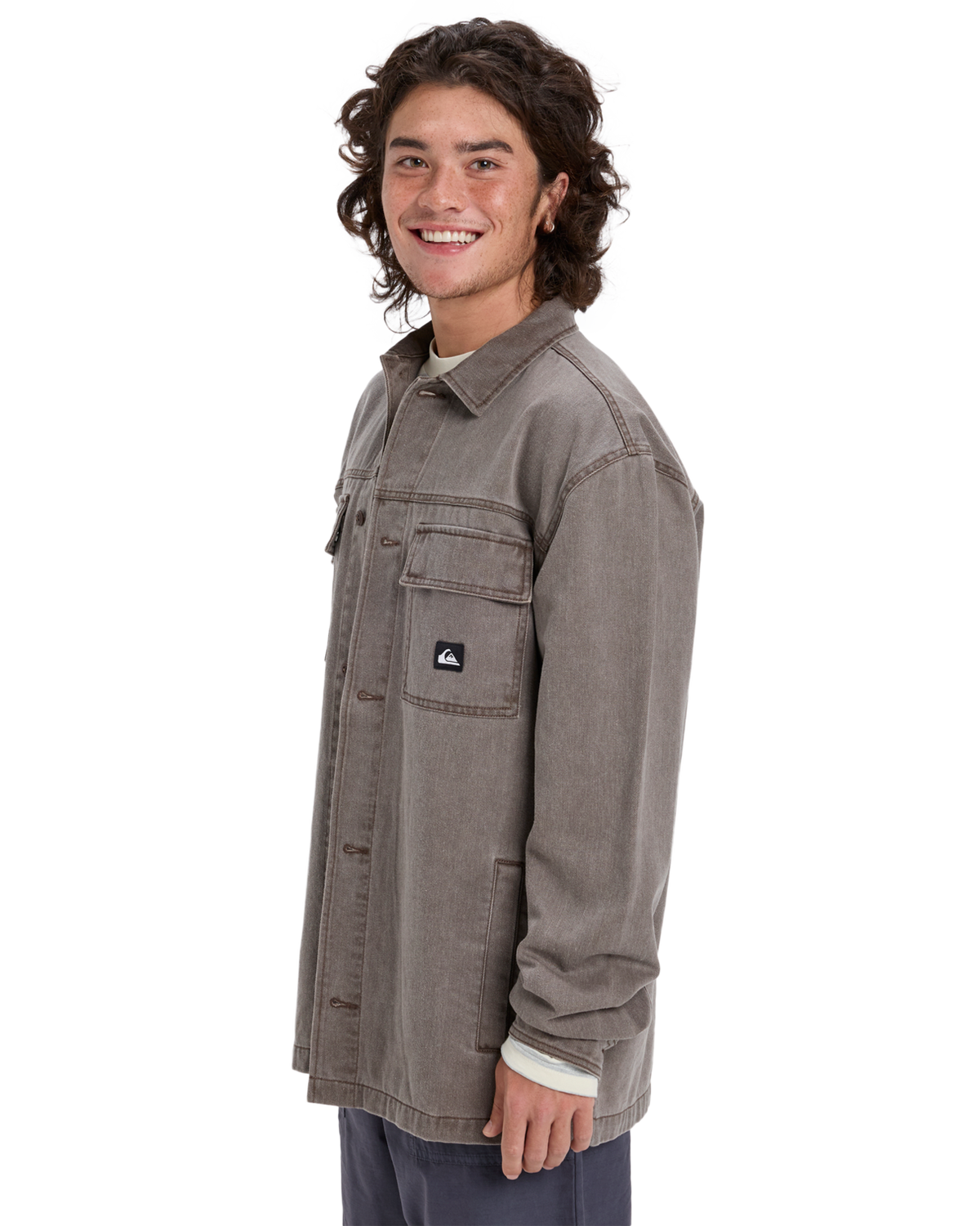 The Quiksilver Mens Mohab Shirt in Chocolate Brown