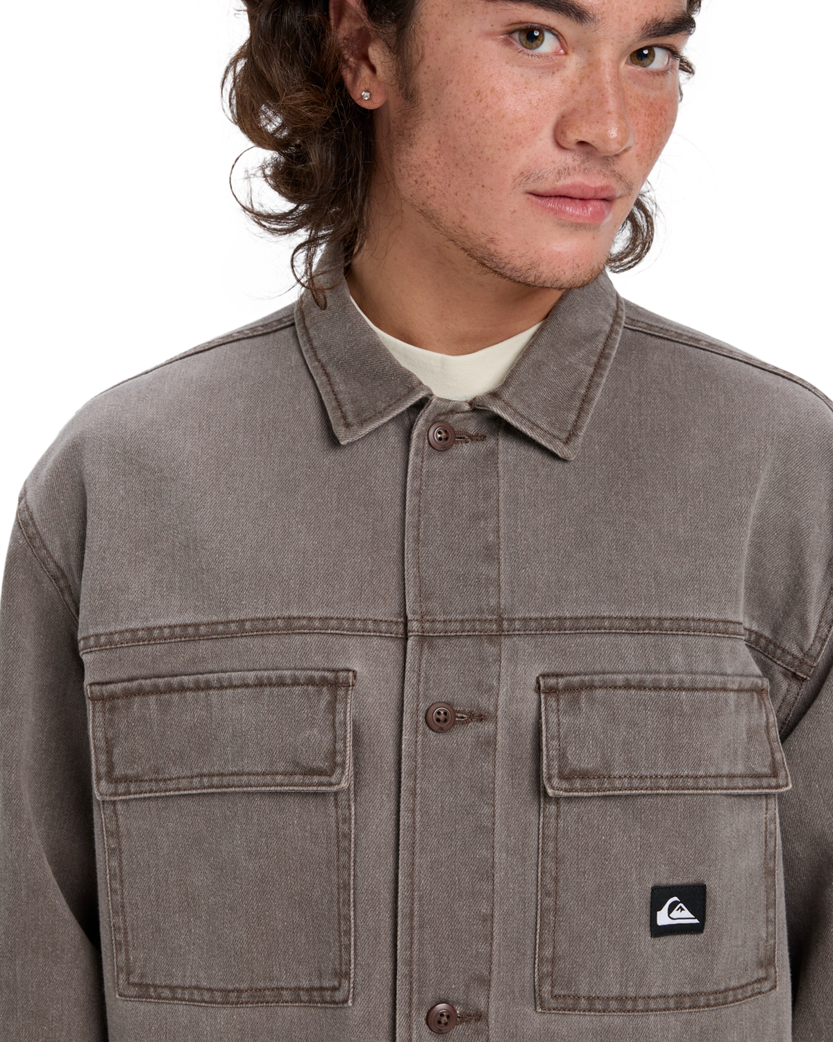 The Quiksilver Mens Mohab Shirt in Chocolate Brown