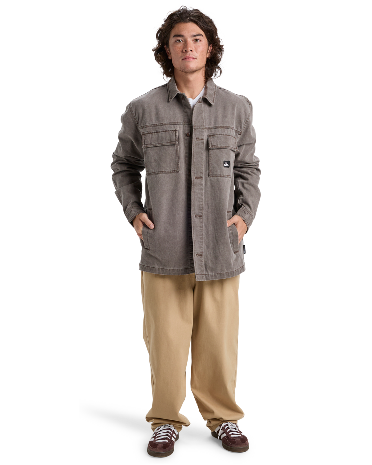 The Quiksilver Mens Mohab Shirt in Chocolate Brown